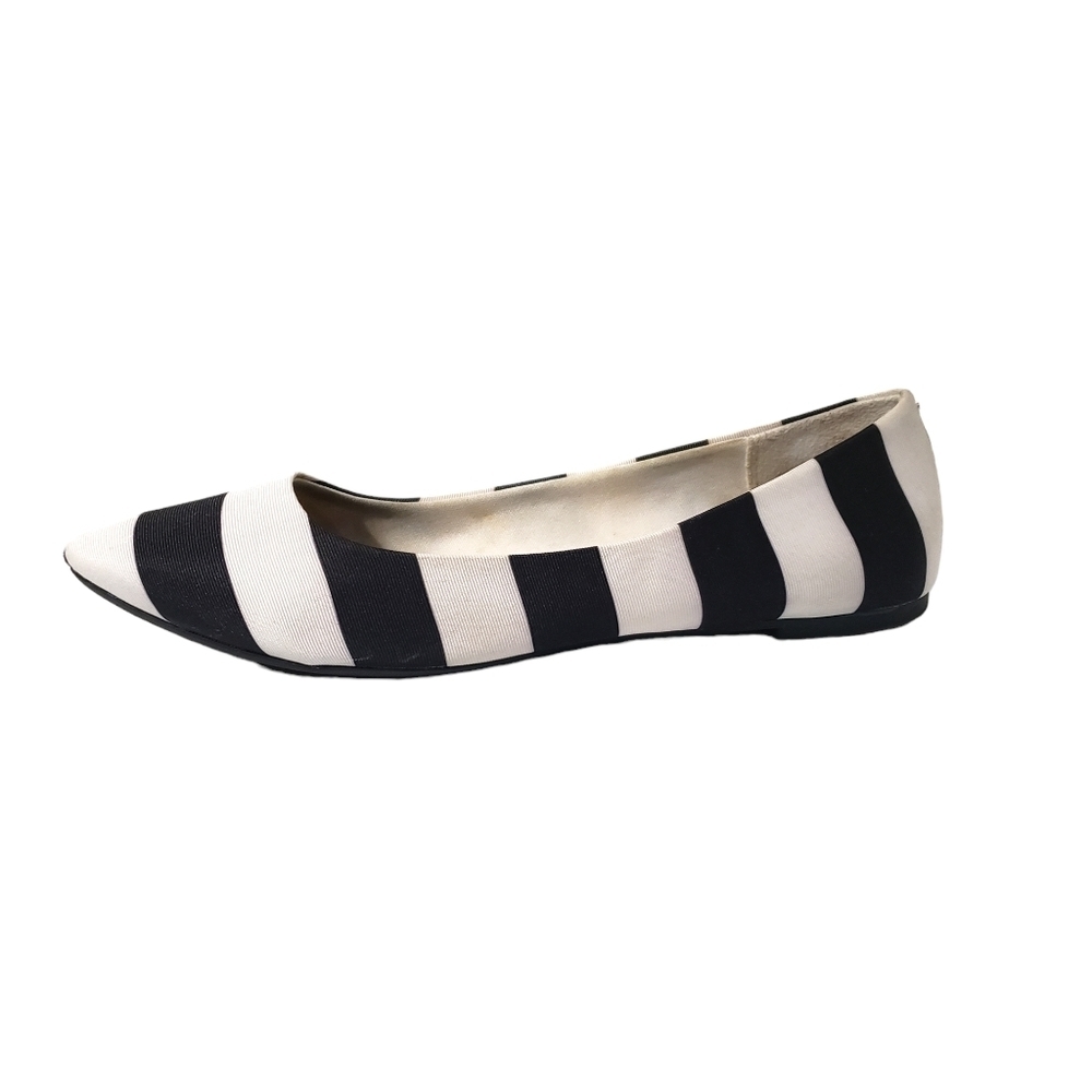 Black White Pointed Toe Ballet Flat Women Size 9.5